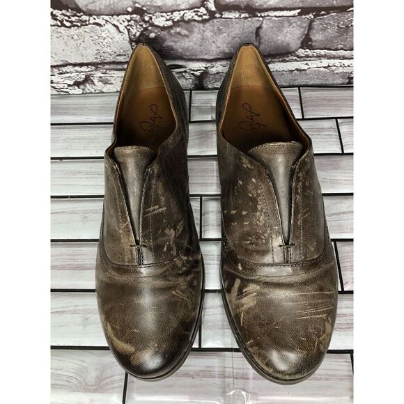 Arturo Chiang Lucinda Brown Leather Career Oxfords Loafers Shoes Women Sz 7M US - Picture 11 of 16